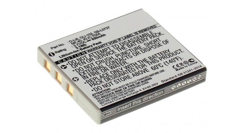 Аккумуляторная батарея D-Li85 для фотоаппаратов и видеокамер Pentax. Артикул iB-F391.Емкость (mAh): 850. Напряжение (V): 3,7