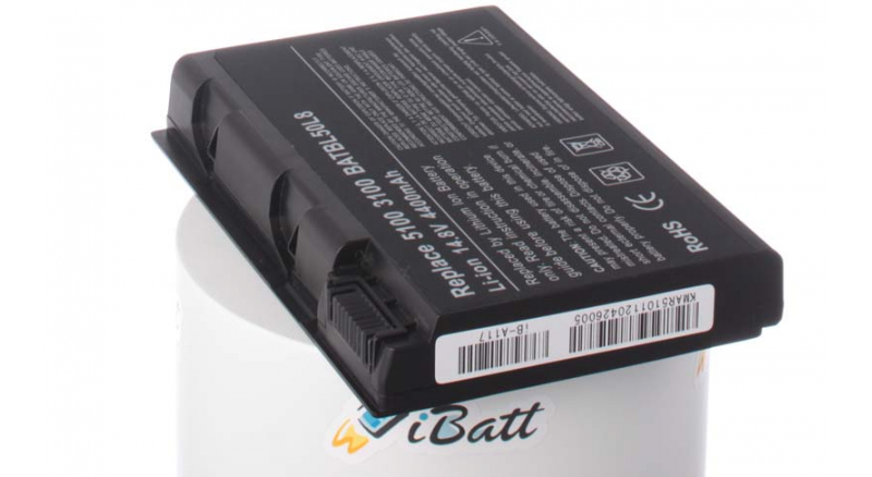 Аккумуляторная батарея BT.00604.008 для ноутбуков Acer. Артикул iB-A117.Емкость (mAh): 4400. Напряжение (V): 14,8
