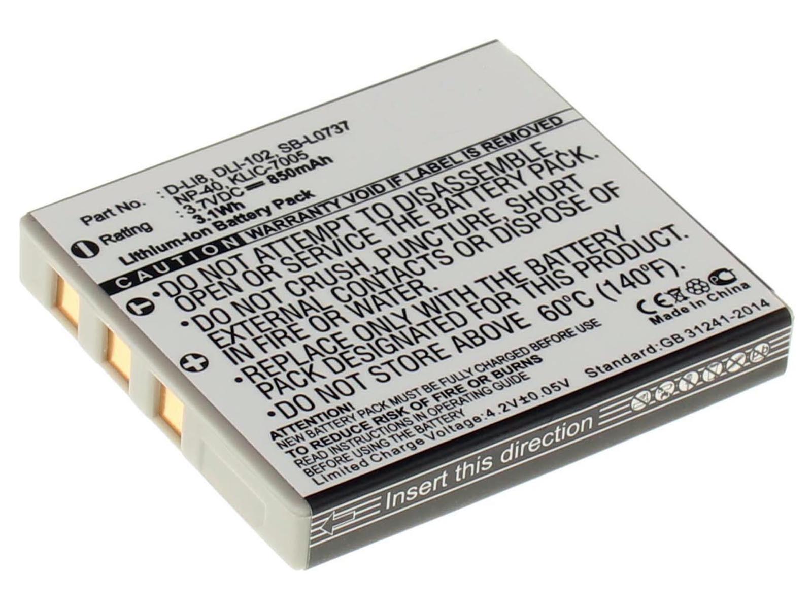 Аккумуляторная батарея DLi-102 для фотоаппаратов и видеокамер Braun. Артикул iB-F391.Емкость (mAh): 850. Напряжение (V): 3,7