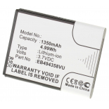 Аккумуляторная батарея для телефона, смартфона Samsung GT-S5831I. Артикул iB-M353.Емкость (mAh): 1350. Напряжение (V): 3,7