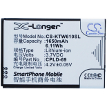 Аккумуляторная батарея CPLD-69 для телефонов, смартфонов K-Touch. Артикул iB-M1679.Емкость (mAh): 1650. Напряжение (V): 3,7