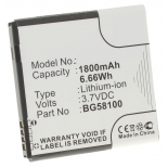 Аккумуляторная батарея для телефона, смартфона Vodafone Sensation. Артикул iB-M326.Емкость (mAh): 1800. Напряжение (V): 3,7