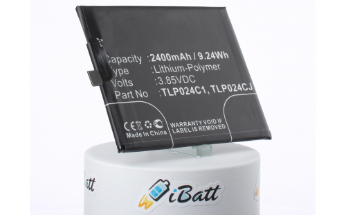 Аккумуляторная батарея TLP024C2 для телефонов, смартфонов Alcatel. Артикул iB-M1207.