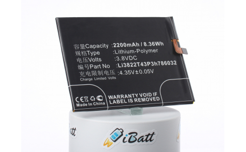 Аккумуляторная батарея Li3822T43P3h786032 для телефонов, смартфонов ZTE. Артикул iB-M3064.