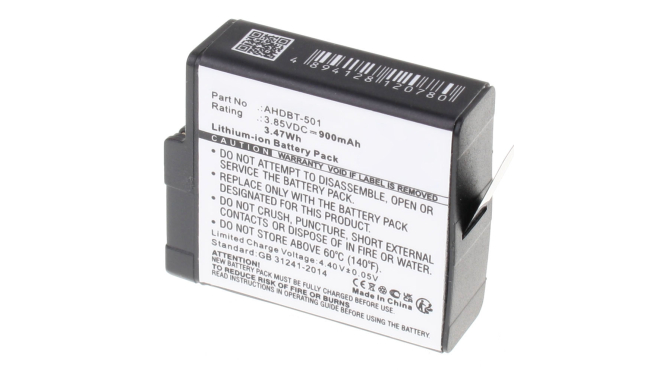 Аккумуляторные батареи для фотоаппаратов и видеокамер GoPro AABAT-001Емкость (mAh): 900. Напряжение (V): 3,85