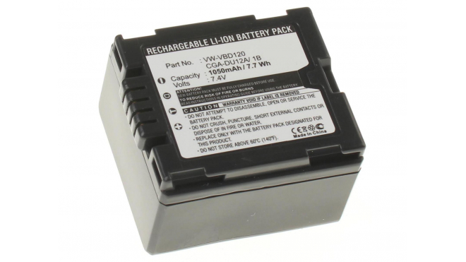 Аккумуляторная батарея CGA-DU12 для фотоаппаратов и видеокамер Panasonic. Артикул iB-F459.Емкость (mAh): 1050. Напряжение (V): 7,4