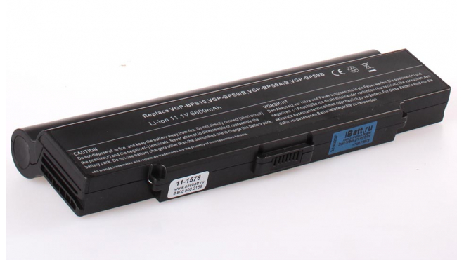 Аккумуляторная батарея для ноутбука Sony VAIO VGN-NR498. Артикул 11-1576.Емкость (mAh): 6600. Напряжение (V): 11,1