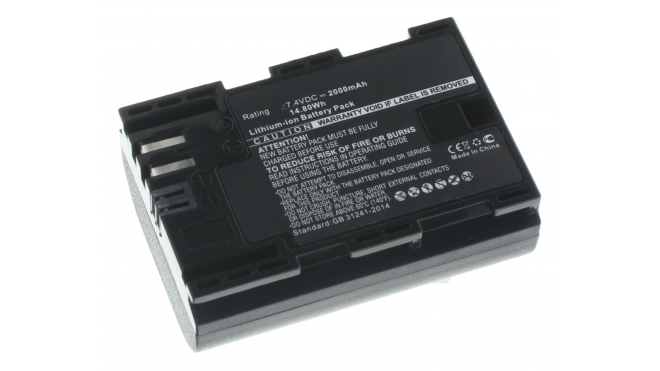 Аккумуляторная батарея LP-E6N для фотоаппаратов и видеокамер Canon. Артикул iB-F474.Емкость (mAh): 2000. Напряжение (V): 7,4