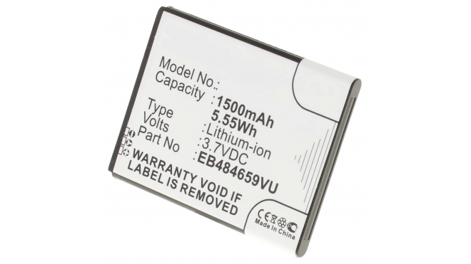 Аккумуляторная батарея EB484659VABSTD для телефонов, смартфонов Samsung. Артикул iB-M349.Емкость (mAh): 1500. Напряжение (V): 3,7