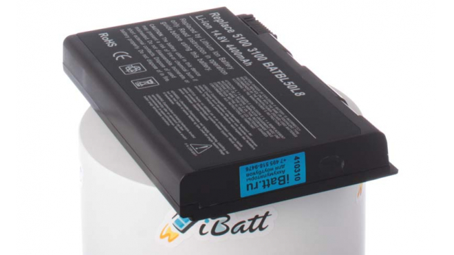 Аккумуляторная батарея для ноутбука Acer TravelMate 5513ZWLMi. Артикул iB-A117.Емкость (mAh): 4400. Напряжение (V): 14,8