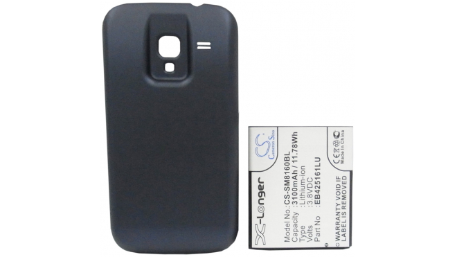 Аккумуляторная батарея для телефона, смартфона Samsung GT-i8160 Galaxy Ace II. Артикул iB-M432.Емкость (mAh): 3100. Напряжение (V): 3,7