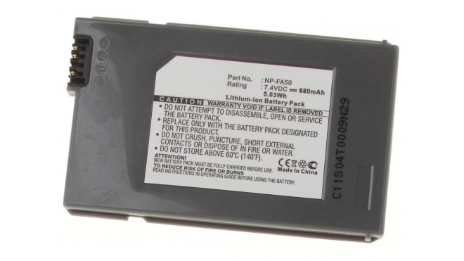 Аккумуляторные батареи для фотоаппаратов и видеокамер Sony DCR-PC55BЕмкость (mAh): 680. Напряжение (V): 7,4