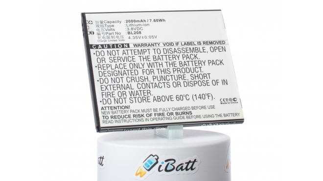 Аккумуляторная батарея iBatt iB-M744 для телефонов, смартфонов LenovoЕмкость (mAh): 2000. Напряжение (V): 3,8