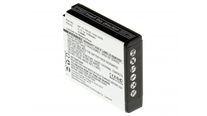 Аккумуляторная батарея DB-60 для фотоаппаратов и видеокамер Panasonic. Артикул iB-F148.Емкость (mAh): 1150. Напряжение (V): 3,7