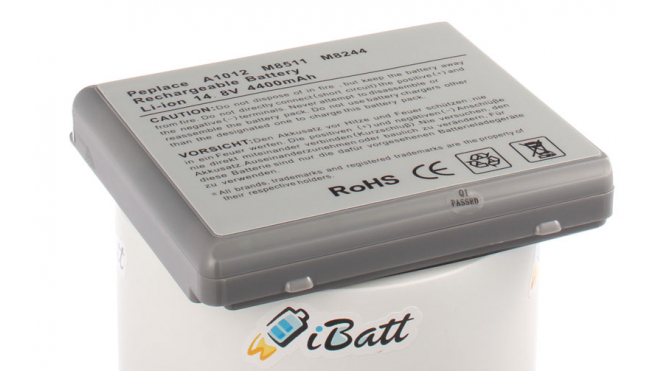 Аккумуляторная батарея A1012 для ноутбуков Apple. Артикул iB-A424.Емкость (mAh): 4400. Напряжение (V): 14,8