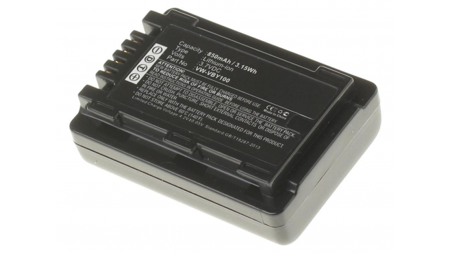 Аккумуляторные батареи для фотоаппаратов и видеокамер Panasonic HC-V110EE-KЕмкость (mAh): 850. Напряжение (V): 3,7