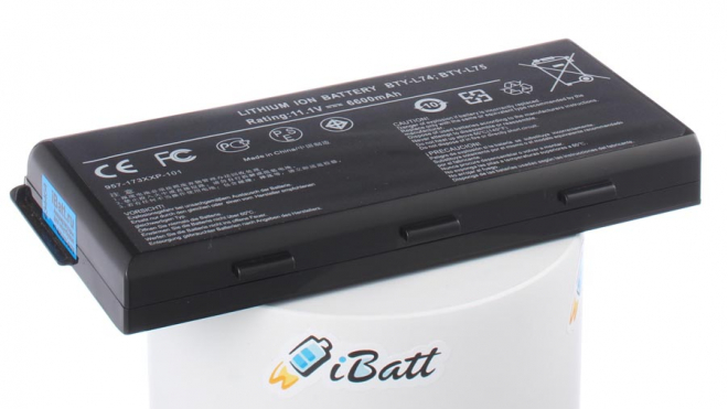Аккумуляторная батарея для ноутбука MSI Megabook CX700. Артикул iB-A441.Емкость (mAh): 6600. Напряжение (V): 11,1