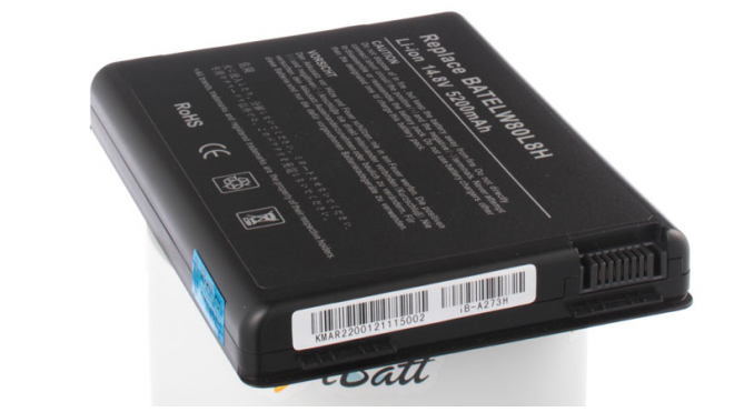 Аккумуляторная батарея для ноутбука Acer Aspire 1674WLMi. Артикул iB-A273H.Емкость (mAh): 5200. Напряжение (V): 14,8