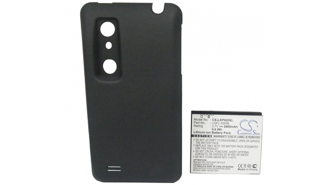 Аккумуляторная батарея для телефона, смартфона LG P920 Optimus 3D. Артикул iB-M340.Емкость (mAh): 2600. Напряжение (V): 3,7