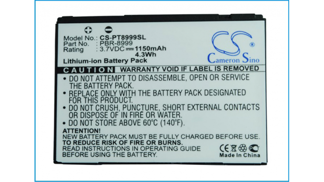 Аккумуляторная батарея PBR-8999B для телефонов, смартфонов Pantech. Артикул iB-M2492.Емкость (mAh): 1150. Напряжение (V): 3,7