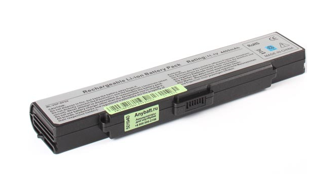 Аккумуляторная батарея для ноутбука Sony VAIO VGN-NR123E. Артикул 11-1575.Емкость (mAh): 4400. Напряжение (V): 11,1