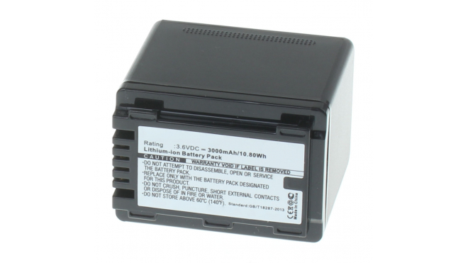 Аккумуляторные батареи для фотоаппаратов и видеокамер Panasonic HC-V530Емкость (mAh): 3000. Напряжение (V): 3,6