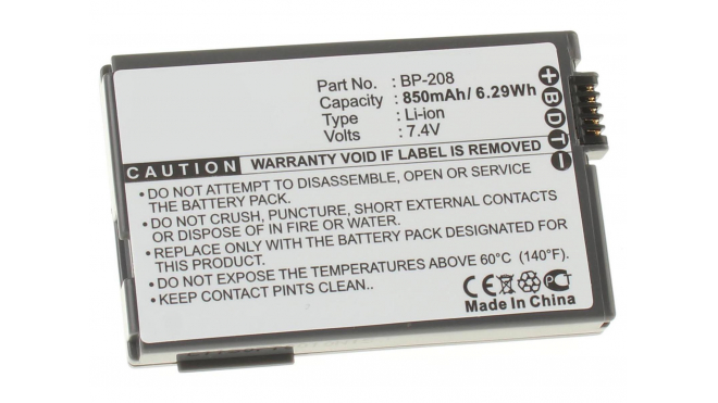 Аккумуляторная батарея BP-214 для фотоаппаратов и видеокамер Canon. Артикул iB-F108.Емкость (mAh): 850. Напряжение (V): 7,4