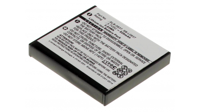 Аккумуляторная батарея SLB-0837 для фотоаппаратов и видеокамер Samsung. Артикул iB-F395.Емкость (mAh): 820. Напряжение (V): 3,7