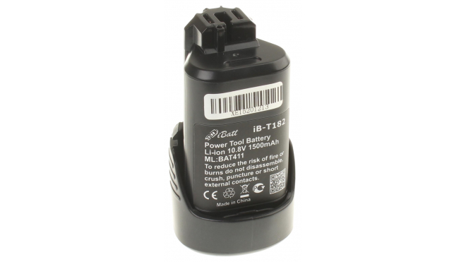 Аккумуляторная батарея для электроинструмента Bosch GSR 10.8 V-LI. Артикул iB-T182.Емкость (mAh): 1500. Напряжение (V): 10,8