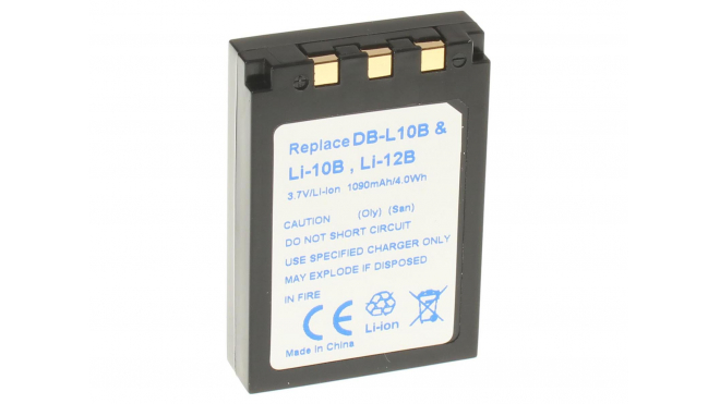 Аккумуляторная батарея DB-L10 для фотоаппаратов и видеокамер Olympus. Артикул iB-F203.Емкость (mAh): 1090. Напряжение (V): 3,7