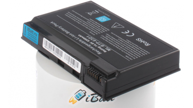 Аккумуляторная батарея для ноутбука Acer TravelMate 4404. Артикул iB-A147H.Емкость (mAh): 5200. Напряжение (V): 14,8