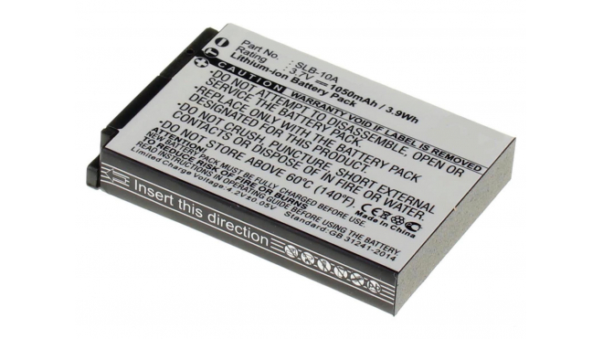 Аккумуляторная батарея SLB-10A для фотоаппаратов и видеокамер Samsung. Артикул iB-F394.Емкость (mAh): 1050. Напряжение (V): 3,7