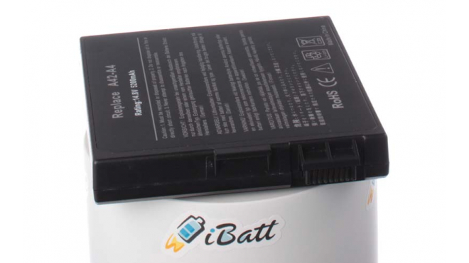 Аккумуляторная батарея для ноутбука Asus A4000. Артикул iB-A175H.Емкость (mAh): 5200. Напряжение (V): 14,8
