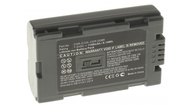 Аккумуляторные батареи для фотоаппаратов и видеокамер Panasonic PV-GS2Емкость (mAh): 1100. Напряжение (V): 7,4