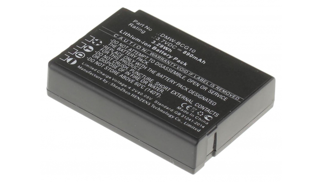 Аккумуляторная батарея DMW-BCG10GK для фотоаппаратов и видеокамер Panasonic. Артикул iB-F319.Емкость (mAh): 890. Напряжение (V): 3,7