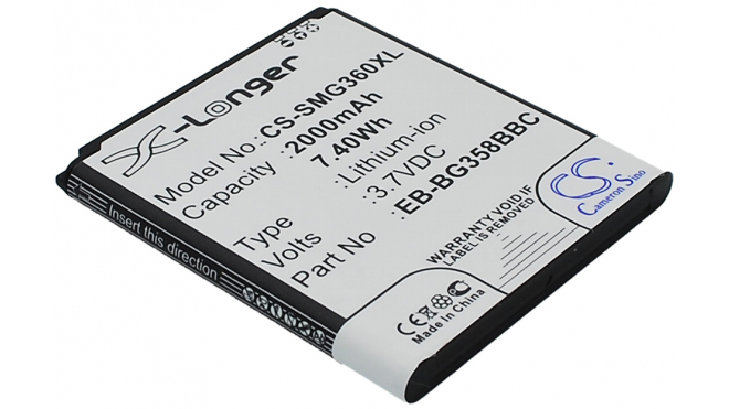 Аккумуляторная батарея EB-BG358BBC для телефонов, смартфонов Samsung. Артикул iB-M796.Емкость (mAh): 2000. Напряжение (V): 3,7