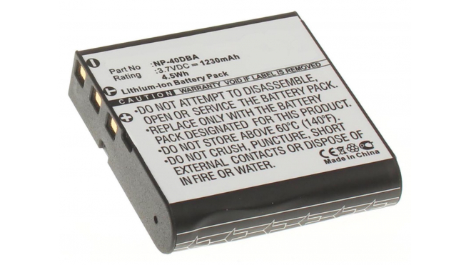 Аккумуляторная батарея NP-40DCA для фотоаппаратов и видеокамер Agfa. Артикул iB-F141.Емкость (mAh): 1230. Напряжение (V): 3,7