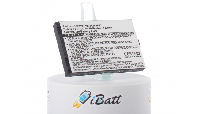 Аккумуляторная батарея iBatt iB-M887 для телефонов, смартфонов ZTEЕмкость (mAh): 1050. Напряжение (V): 3,7