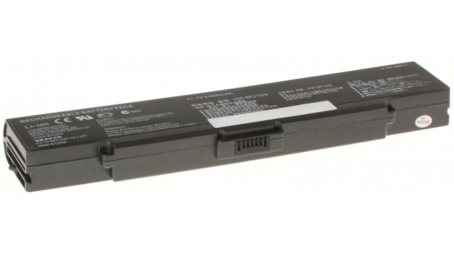 Аккумуляторная батарея для ноутбука Sony VAIO VGN-CR120Q. Артикул iB-A581.Емкость (mAh): 4400. Напряжение (V): 11,1