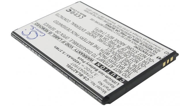 Аккумуляторная батарея iBatt iB-M1504 для телефонов, смартфонов BLUЕмкость (mAh): 1450. Напряжение (V): 3,7