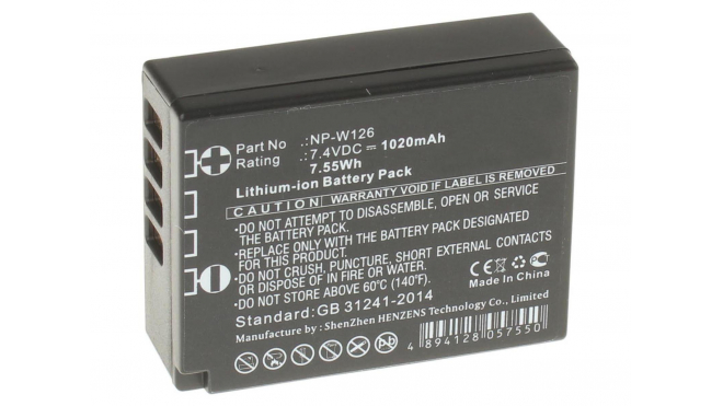 Аккумуляторные батареи для фотоаппаратов и видеокамер FujiFilm X-T3Емкость (mAh): 1020. Напряжение (V): 7,4
