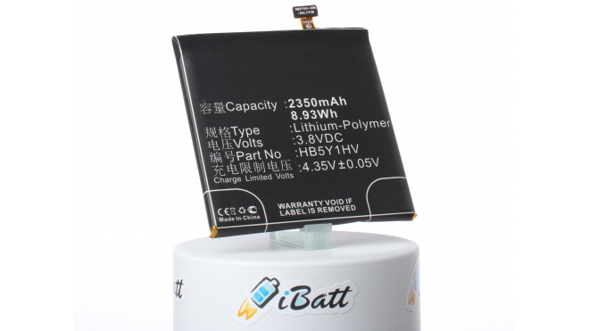 Аккумуляторная батарея iBatt iB-M734 для телефонов, смартфонов HuaweiЕмкость (mAh): 2350. Напряжение (V): 3,8