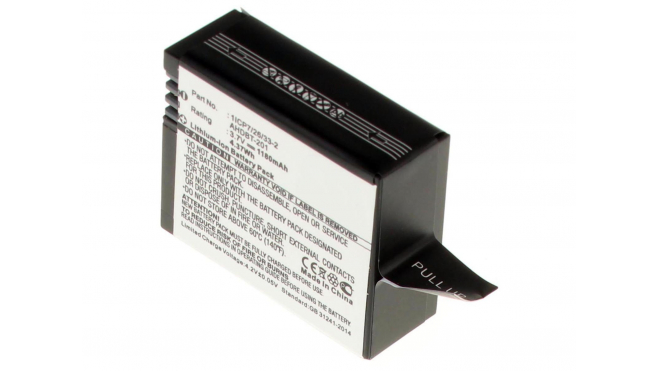 Аккумуляторная батарея 1ICP7/26/33-2 для фотоаппаратов и видеокамер GoPro. Артикул iB-F428.Емкость (mAh): 1180. Напряжение (V): 3,7