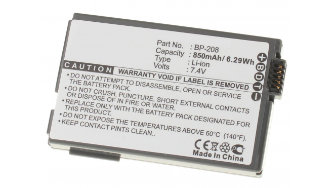 Аккумуляторная батарея BP-308B для фотоаппаратов и видеокамер Canon. Артикул iB-F108.Емкость (mAh): 850. Напряжение (V): 7,4