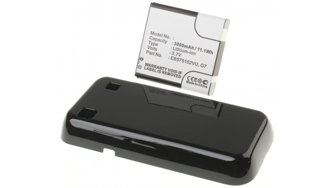 Аккумуляторная батарея для телефона, смартфона Samsung GT-i9008 Galaxy S. Артикул iB-M324.Емкость (mAh): 3000. Напряжение (V): 3,7