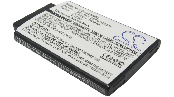 Аккумуляторная батарея SBPL0076324 для телефонов, смартфонов LG. Артикул iB-M167.Емкость (mAh): 750. Напряжение (V): 3,7