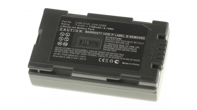Аккумуляторные батареи для фотоаппаратов и видеокамер Panasonic NV-DS7Емкость (mAh): 1100. Напряжение (V): 7,4