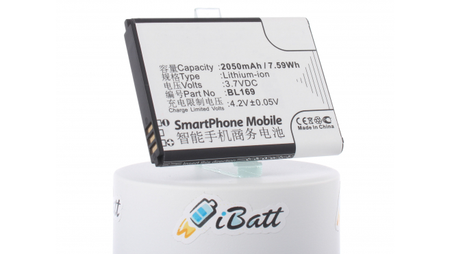 Аккумуляторная батарея iBatt iB-M673 для телефонов, смартфонов LenovoЕмкость (mAh): 2050. Напряжение (V): 3,7