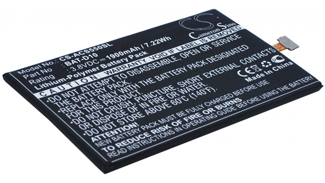 Аккумуляторная батарея KT.0010B-009 для телефонов, смартфонов Acer. Артикул iB-M907.Емкость (mAh): 1900. Напряжение (V): 3,8