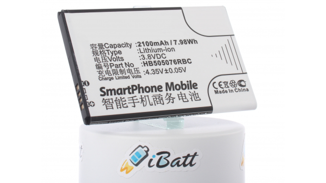 Аккумуляторная батарея HB505076RBC для телефонов, смартфонов Huawei. Артикул iB-M560.Емкость (mAh): 2100. Напряжение (V): 3,8